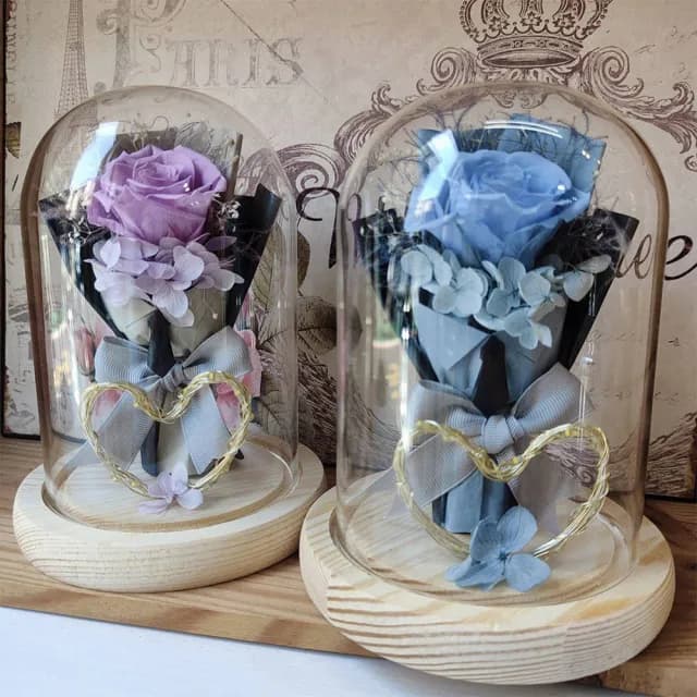 【OSTARA FLORIST 奧斯塔拉花藝】紳士物語永生花罩盅(永生玫瑰花、父親節、生日禮、榮昇、花禮)