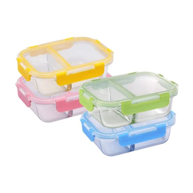 【CorelleBrands 康寧餐具】可拆扣620ML玻璃保鮮盒4件組(620mlx4色)