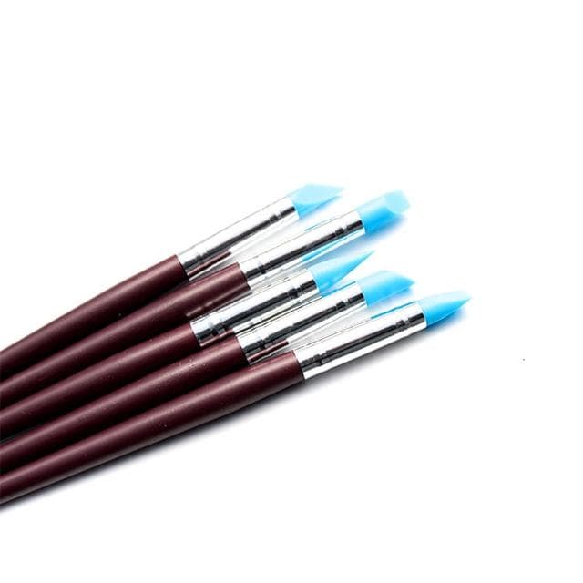 【百獅】矽膠壓痕筆 塑性筆 陶藝工具5件套裝(軟陶粘土工具  軟陶泥塑 美甲塗鴉壓痕矽膠筆)