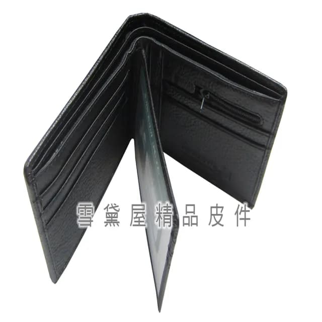 【SNOW.bagshop】情人節禮物 短夾專櫃男仕短型皮夾進口防水包 防刮皮革材質(加長尺寸固定型證件夾附品牌高