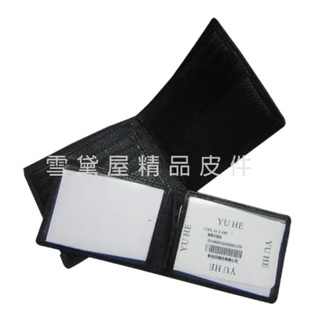 【SNOW.bagshop】情人節禮物 真皮包包  短夾二折型主袋休閒男仕款100%進口牛皮革材質(標準尺寸固定型證件夾