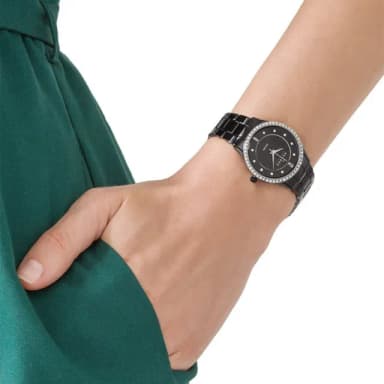 【SKAGEN】超薄陶瓷晶鑽女錶-黑 禮物 送禮 推薦(347SBXBC)
