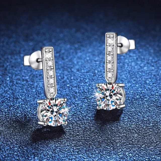 【巴黎精品】現貨+預購 莫桑鑽石耳環925純銀耳環耳針銀飾(1克拉女飾品生日情人節禮物a1co93)