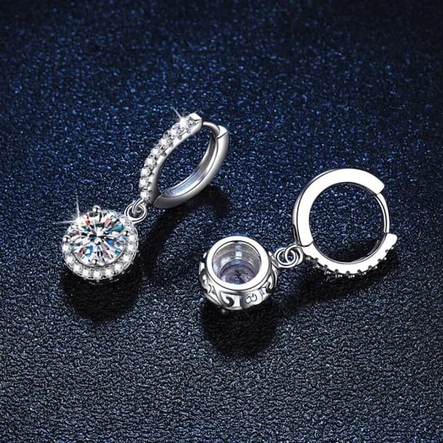 【巴黎精品】現貨+預購 莫桑石耳環925純銀耳針(1ct圓包經典耳圈女飾品a1co94)