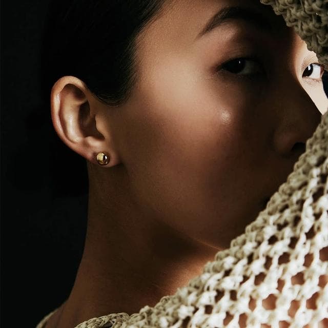 【SHASHI】紐約品牌 Paloma 優雅金色圓球耳環 亮面金珠耳環(圓球耳環)