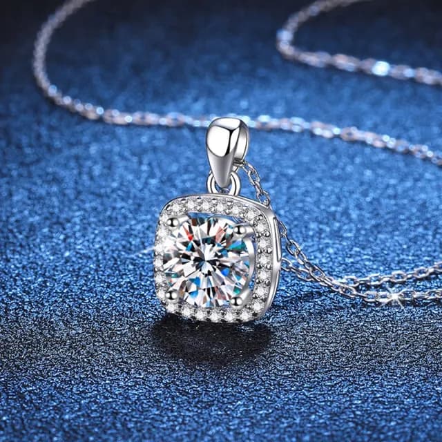 【巴黎精品】現貨+預購 莫桑鑽石項鍊飾品配件925純銀項鍊(簡約1克拉鑽石項鏈莫桑鑽項鍊a1cn58)