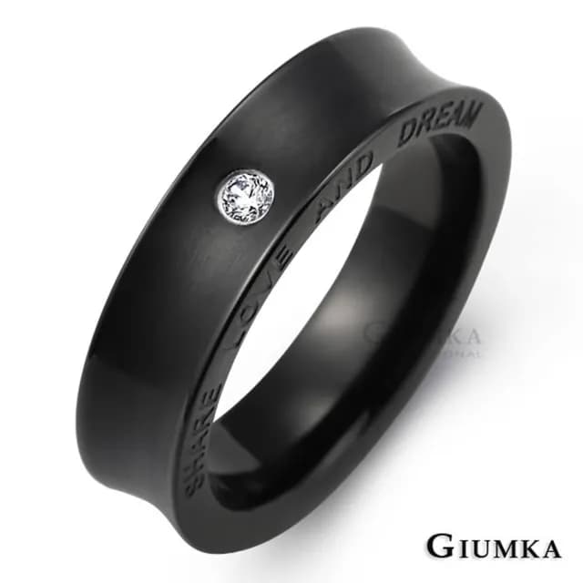 【GIUMKA】情侶對戒．愛的夢想．情人節禮物(黑色寬版)