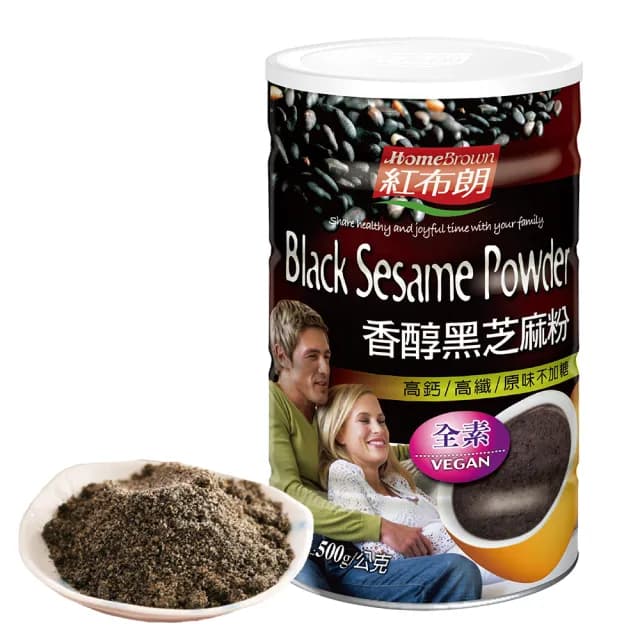 【紅布朗】香醇黑芝麻粉500gX1罐(無糖 無抽油 高鈣 高鐵 高纖 高膳食纖維 送禮推薦)