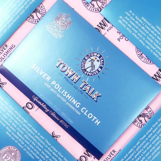 【Town Talk】父親節禮物 英國皇室御用拭銀布銀 飾日常保養清潔專用 Town talk 銀器拭亮布-中尺寸擦銀布2件