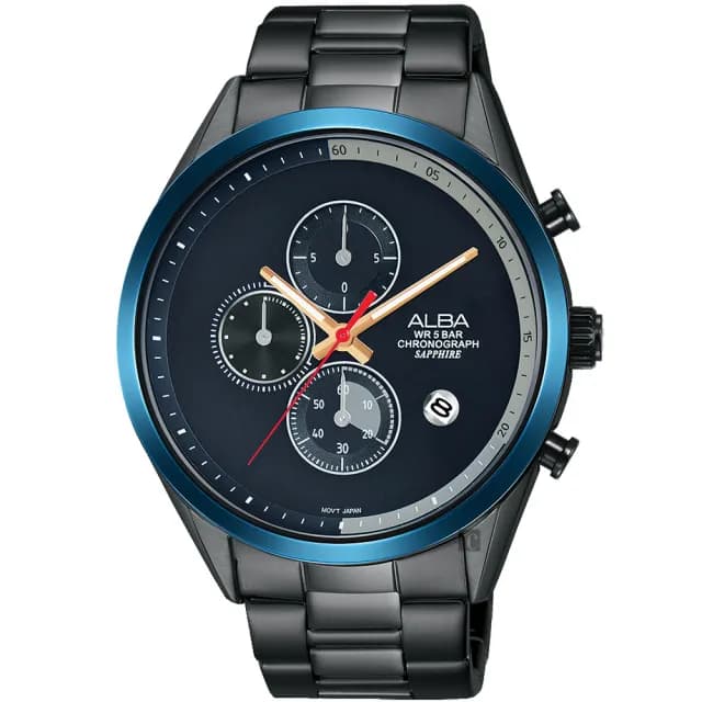 【ALBA】雅柏 Tokyo Design 原創三眼計時手錶-44mm 禮物 送禮 推薦(VD57-X135SD  AM3597X1)