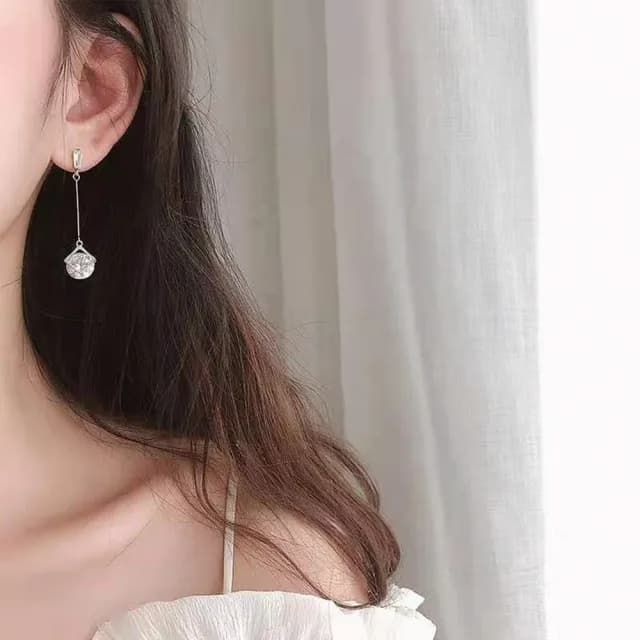 【Emi 艾迷】韓系 璀璨靈感內鑲單鑽垂墜 925銀針 耳環