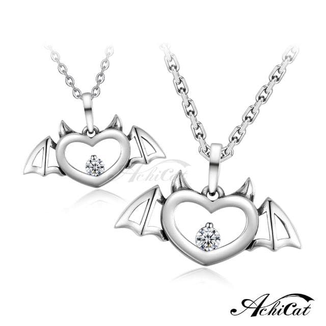 【AchiCat】情侶項鍊．純銀項鏈．惡魔．愛心(送男友．新年禮物)