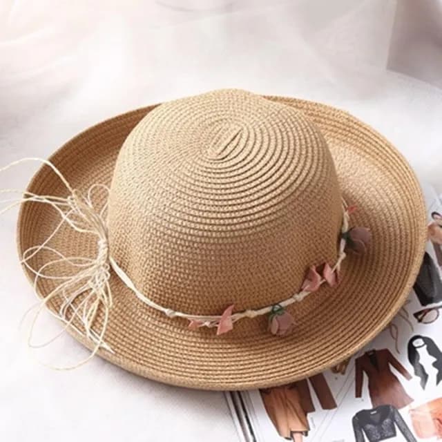 【米蘭精品】現貨+預購 草帽防曬遮陽翻邊帽(優雅氣質貝殼花環女帽子母親節禮物3色73rp129)