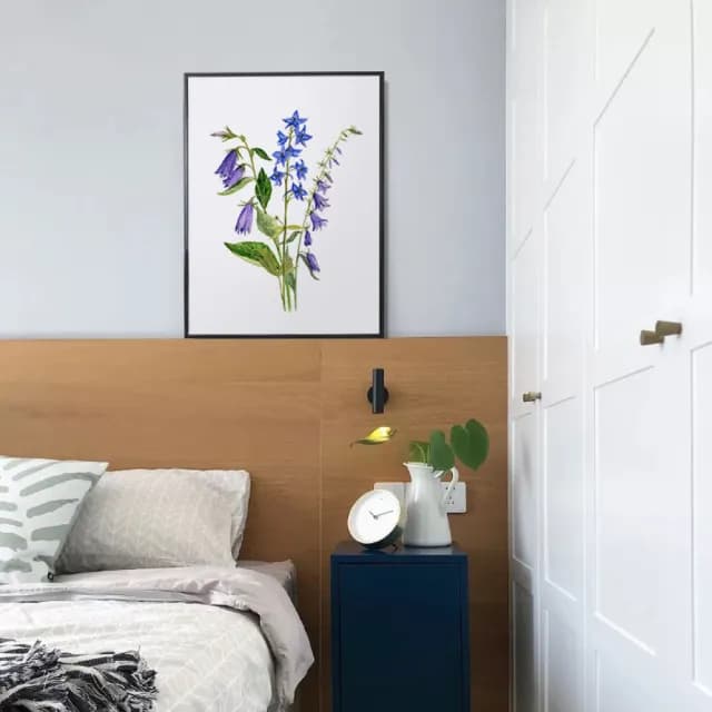 【菠蘿選畫所】風鈴草花束-50x70cm(畫/花/下午茶掛畫/家居佈置/洗手間裝飾/植栽植物)