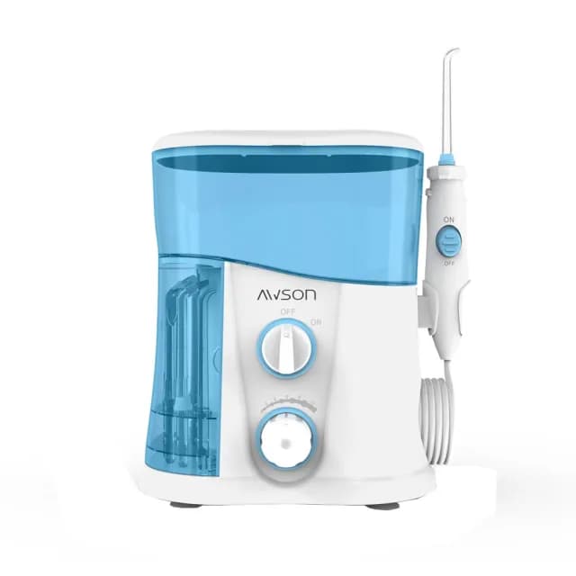 【日本AWSON歐森】1000ml插電式全家沖牙機/脈衝洗牙器-7噴頭/1分1700次-AW-3300(交換禮物首選)