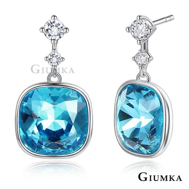 【GIUMKA】新年禮物．純銀耳環．採施華洛世奇水晶元素(藍色)