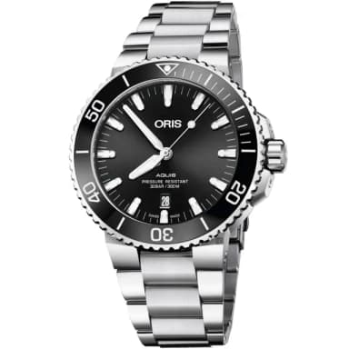 【ORIS 豪利時】Aquis 時間之海潛水300米日期機械錶-黑/43.5mm 禮物 送禮 推薦(0173377304134-0782405PEB)