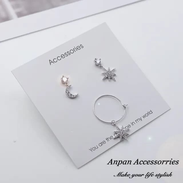 【Anpan】日韓簡約百搭六芒星辰少女心三件套組