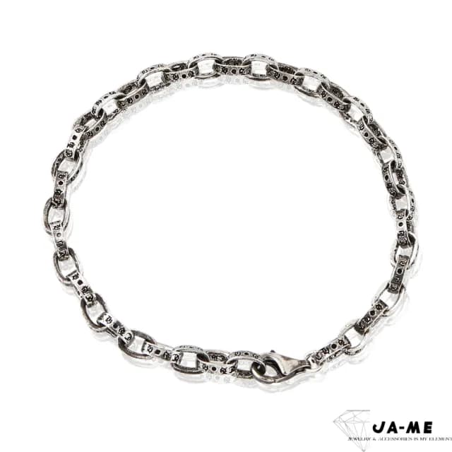【JA-ME】千足銀復古六字真言手鍊(開運避邪/情人節/禮物/現貨)
