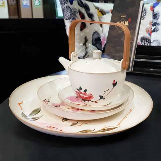 【TALES 神話言】百花薈-中盤梅花 百花富貴茶餐具(文創 禮品 禮物 收藏)
