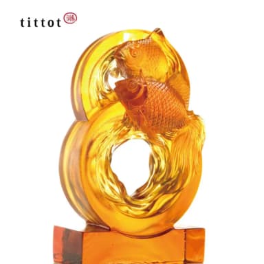 【tittot 琉園】魚來運轉_祝福_吉利(琉璃/禮物/玻璃/水晶/藝術品/擺飾/禮贈/企業/送禮/魚/來/運/轉/吉/利)