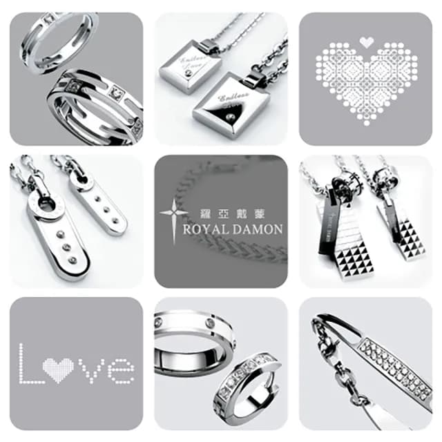 【ROYAL DAMON 羅亞戴蒙】手鍊 交錯層次 大(BK617)