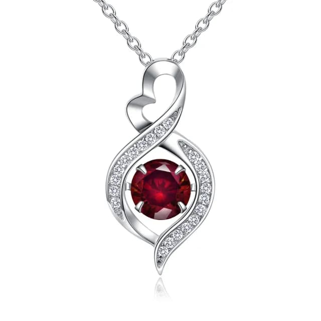 【KATROY】石榴石．新年禮物．純銀項鍊(天然寶石．母親節禮物．純銀項鍊)