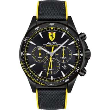 【Ferrari 法拉利】Pilota 賽車手三眼計時錶 禮物 送禮 推薦(0830622)