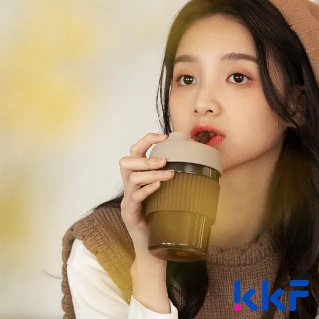 【KKF 吻吻魚】彩虹啵啵兩用吸管隨行杯 365ml(耐熱玻璃、可拆洗、吸管直飲兩用、附精美包裝、送禮推薦)