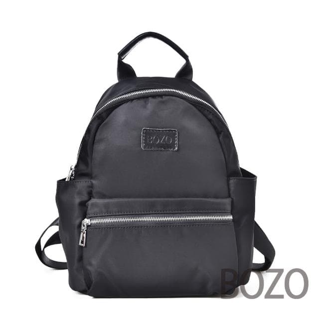 【BOZO伯樂】母親節禮物 進口後背包獨家韓國Bess絲感防水羽量布配真皮B0148(質感黑)