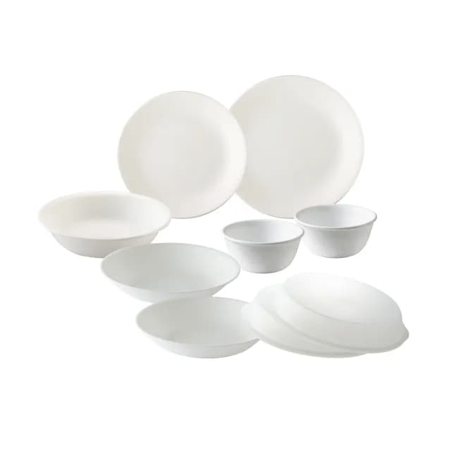 【CorelleBrands 康寧餐具】純白9件式碗盤組(I03)