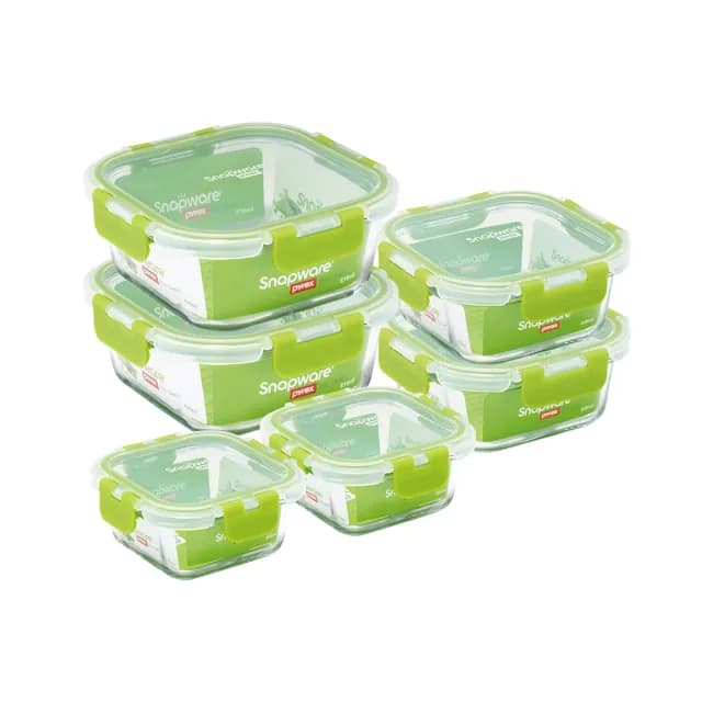 【CorelleBrands 康寧餐具】可拆扣分隔玻璃保鮮盒6件組(320mlx2+530mlx2+810mlx2)