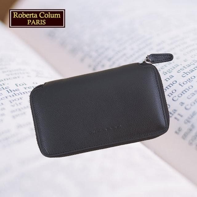 【Roberta Colum】母親節禮物 諾貝達專櫃男用長夾 進口牛皮 手機護照夾(黑色 67811-1)