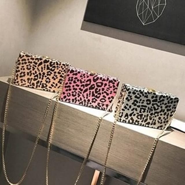 【米蘭精品】現貨+預購 肩背包鏈條小方包(豹紋時尚女包情人節生日禮物3色73fc355)