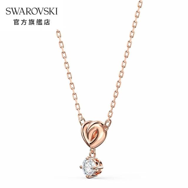 【SWAROVSKI 官方直營】Lifelong Heart 玫金色戀之結鏈墜(Lifelong Heart)