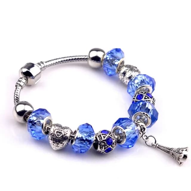 【米蘭精品】現貨+預購 串珠手鍊(水晶珠創意時尚鐵塔歐美風母親節情人節生日聖誕節交換禮物女飾品71o97)