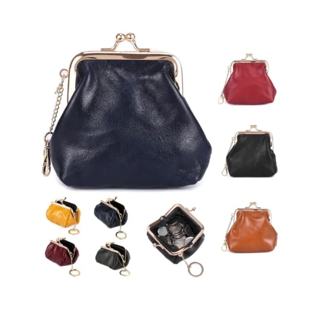 【玩皮工坊】雙11 真皮頭層油蠟牛皮復古女士口金零錢包硬幣包口紅包女夾LH681(真皮包包 8款可選