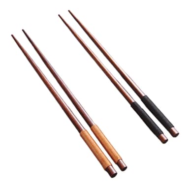 【成雙成對】纏線紅檀實木筷子-2入組(原木竹筷 料理筷 環保餐具 兒童 油炸筷 露營 入厝 新婚結婚 禮物)