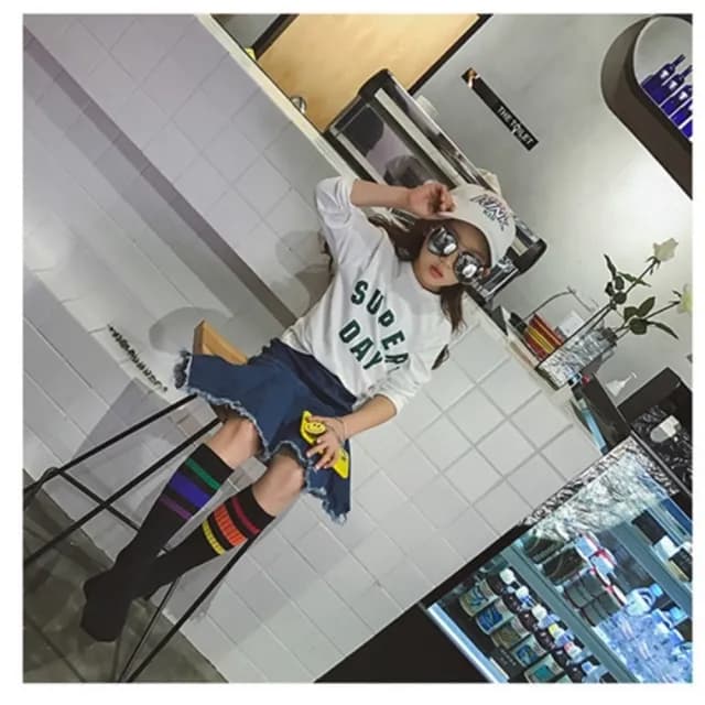 【橘魔法】（2雙組）彩虹中筒襪長襪(Babymagic襪子中筒襪襪童兒童童裝足球襪)