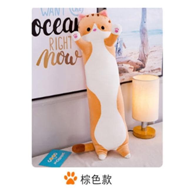 【Mega】可愛貓咪長條抱枕 靠枕 80cm(毛絨玩偶 觸感極軟 生日禮物 聖誕節)