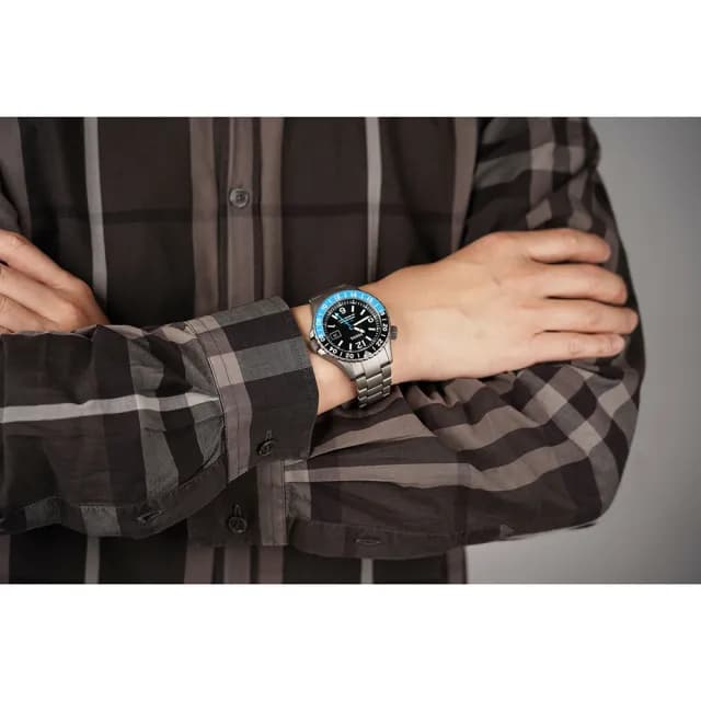 【FOSSIL】GMT 限量鈦金屬200米潛水錶-灰/45mm 禮物 送禮 推薦(LE1100)
