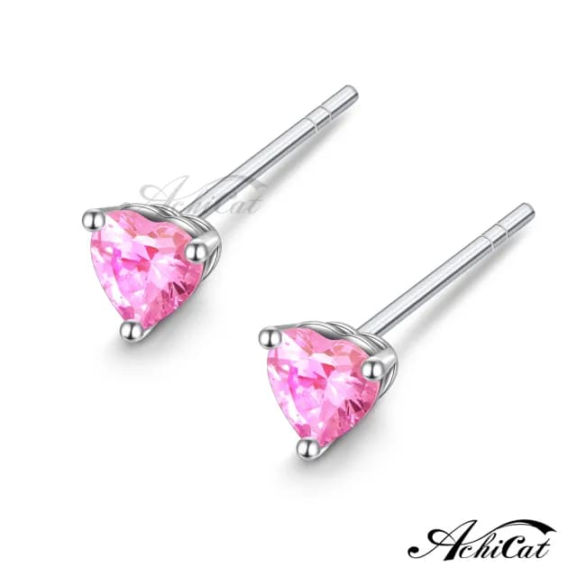 【AchiCat】純銀耳環．耳針式．愛心(送閨蜜．白色情人節禮物．3MM/4MM)