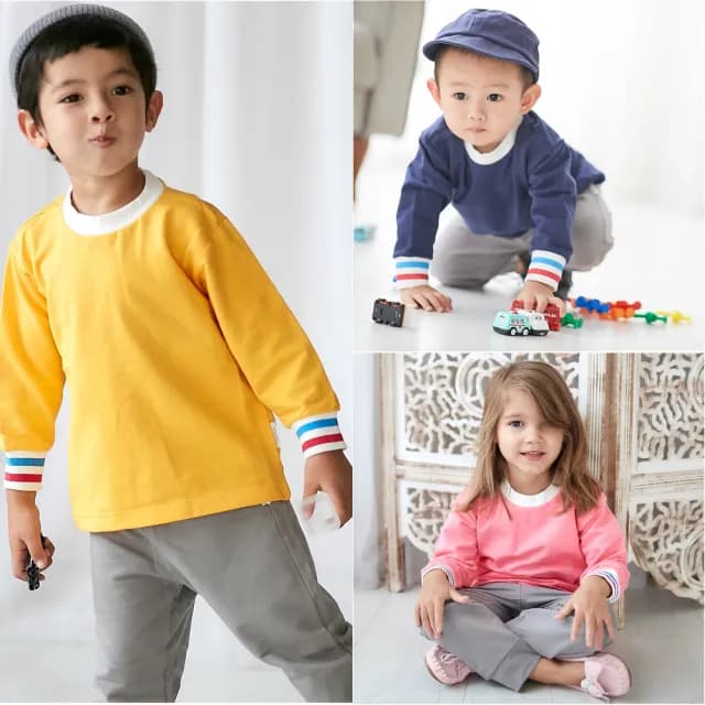 【Baby 童衣】兒童套裝 簡約螺紋素面居家服 休閒套裝 12012(長袖套裝)