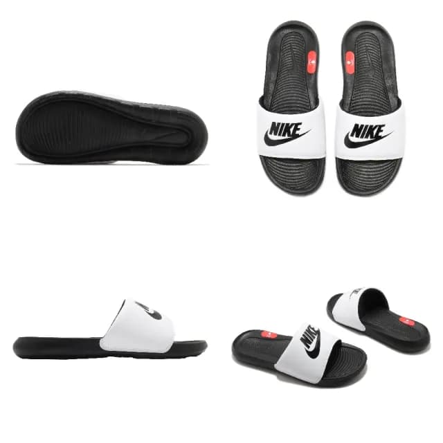 【NIKE 耐吉】拖鞋 Victori One Slide 男女鞋 輕便 套腳 簡約 舒適 情侶穿搭 黑 白 交換禮物 (CN9675-005)