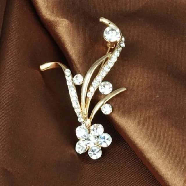 【米蘭精品】現貨+預購 胸針鍍18K金鑲鑽胸章(璀璨耀眼五瓣花朵生日情人節聖誕節交換禮物女飾品73gv9)