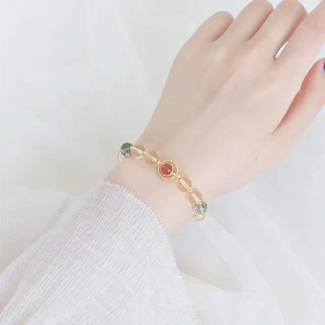 【my stere我的時尚秘境】雙11 現貨-招財旺事業黃水晶綠幽靈手鍊(癸卯招財必備款 發發發)