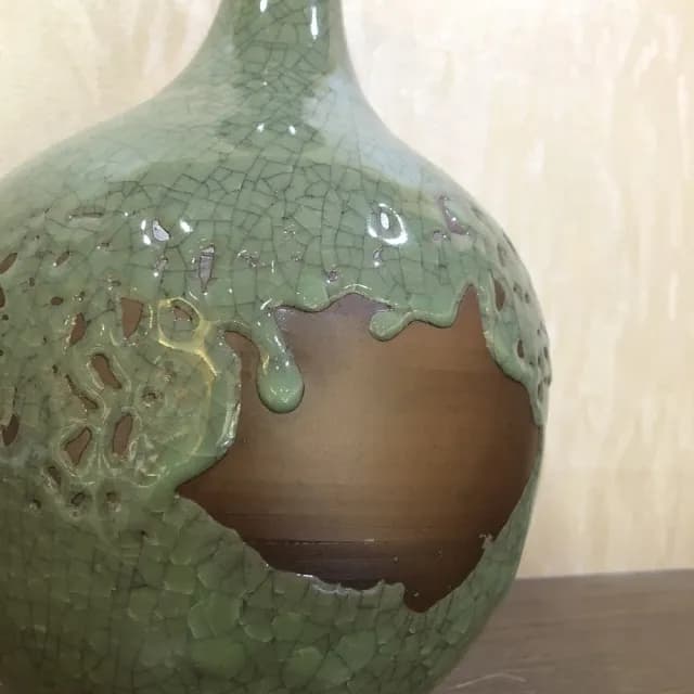 【創藝工坊】青瓷冰裂擋瓶(生活陶 瓷器 青瓷冰裂 極致藝品 擋瓶)