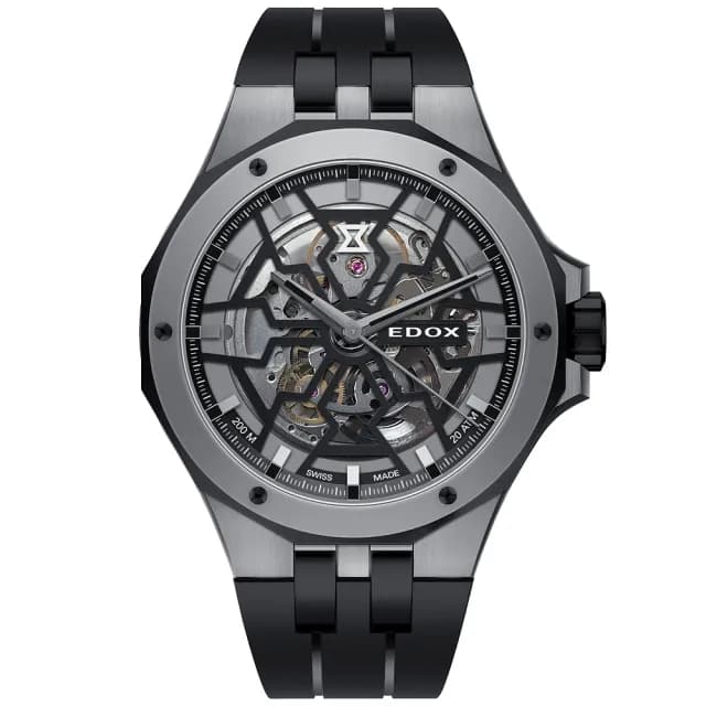 【EDOX 伊度】Delfin 魔幻巡洋系列鏤空潛水機械錶 送禮 禮物 推薦(E85303.357GN.NGN)