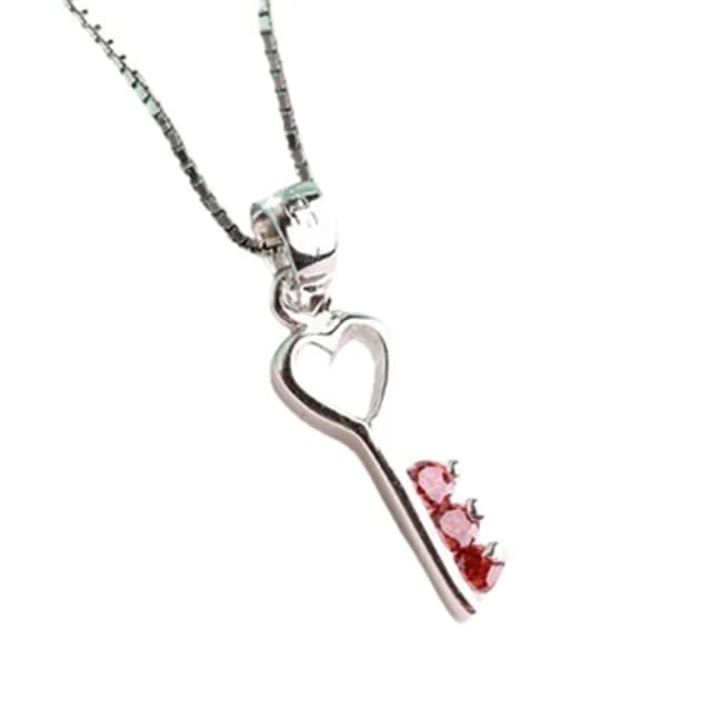 【米蘭精品】現貨+預購 925純銀項鍊鑲鑽吊墜(精緻小巧鑰匙造型母親節情人節生日聖誕節禮物女飾品73fy54)