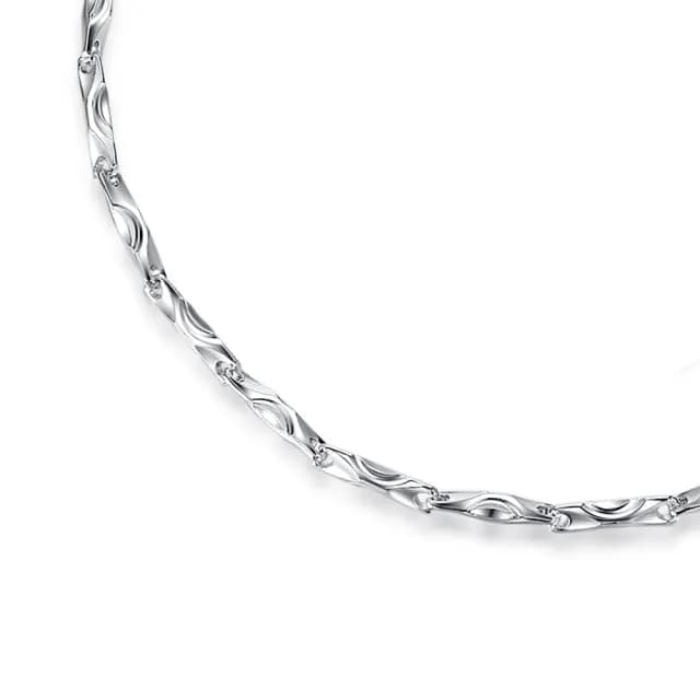 【Majalica】純銀項鍊．交換禮物．元寶純銀鍊(銀色 22 吋)